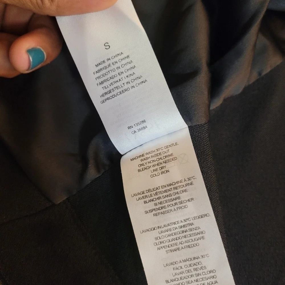 Lysse New York Classic Black Open Front Casual Jacket Size Small Sleeve Detail